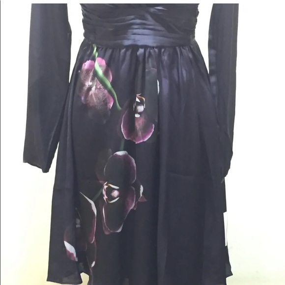 New Altuzzara For Target Women Dress Purple Floral Print LS Sexy Sz 2 V-Neck - Picture 7 of 12